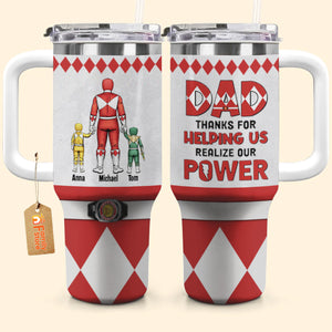 Best Power Dad Ever Coloful Version - Gift For Dad - Personalized 40oz Tumbler Cup With Straw - CL21 NA94