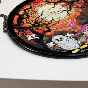 Happy Halloween Little Monsters - Gift For Family -Personalized Stained Glass Window Hanging Suncatcher - CL15 NA94