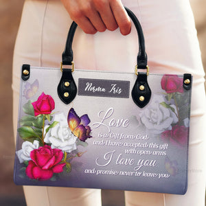 Love Is A Gift From God - Thoughtful Gift For Christians - Personalized Leather Handbag With Handle - AT4080917