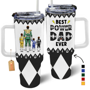 Morphin Power Ranger Best  Of Dad Is The Most Powerful Thing - Gift For Dad, Husband - Personalized 40oz Tumbler Cup With Straw - CL21 NA94