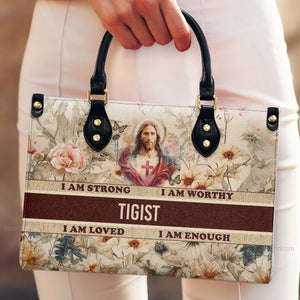 I Am Enough - Thoughtful Gift For Christians - Personalized Leather Handbag With Handle - AT4081205