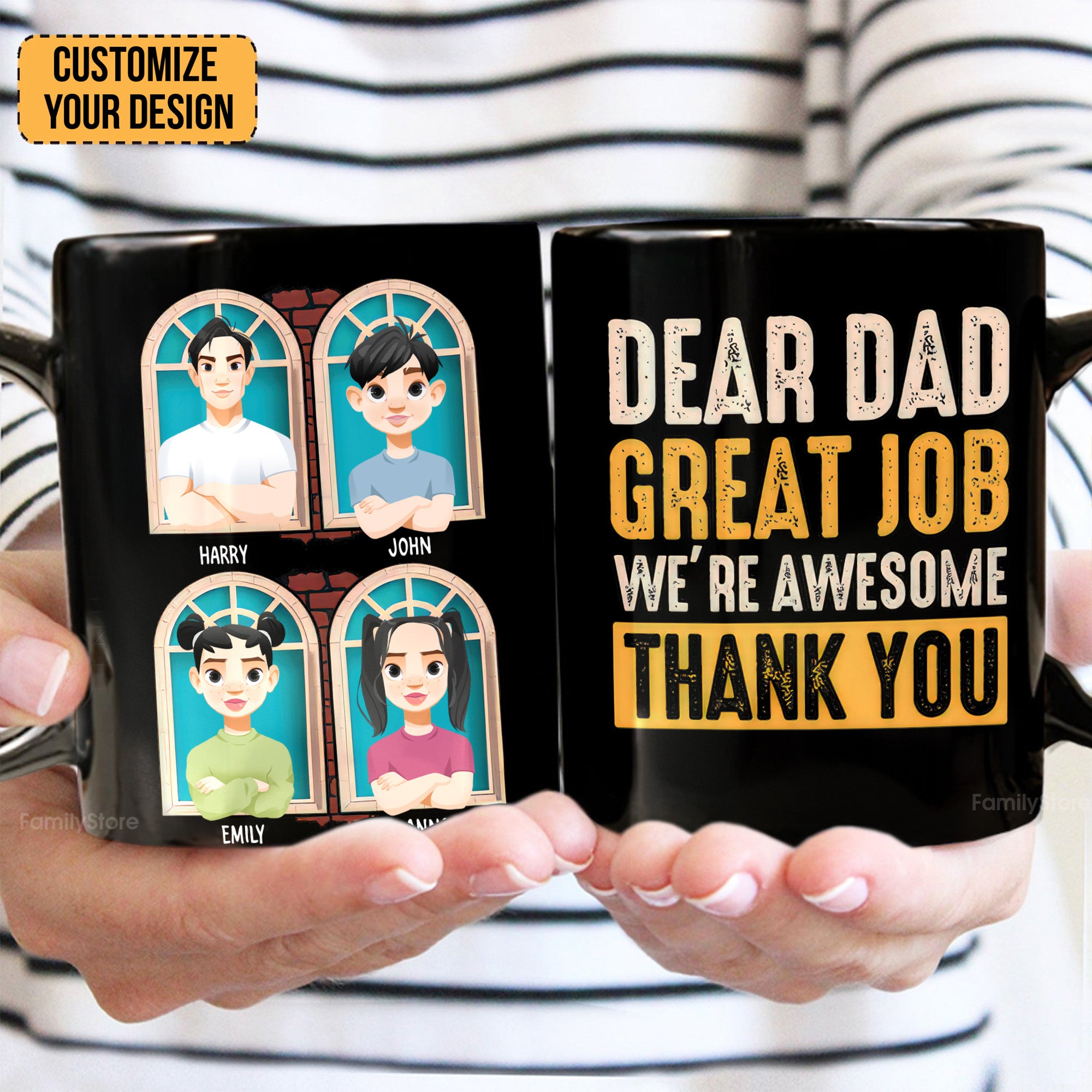 We're Awesome Thank You, Dear Dad - Personalized Ceramic Mug - Gift For Dad, Fathers Day - CL50 NA94