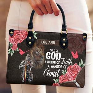 A Child Of God Woman Of Faith - Thoughtful Gift For Christians - Personalized Leather Handbag With Handle - AT4080604