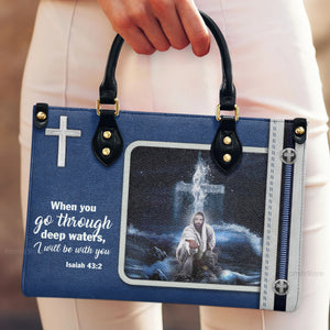 Special Jesus I Will Be With You - Personalized Leather Handbag With Handle - AT4081420