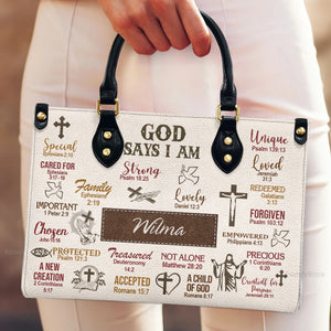 What God Says About You - Scripture Gifts For Women Of God - Personalized Leather Handbag With Handle - AT4080603