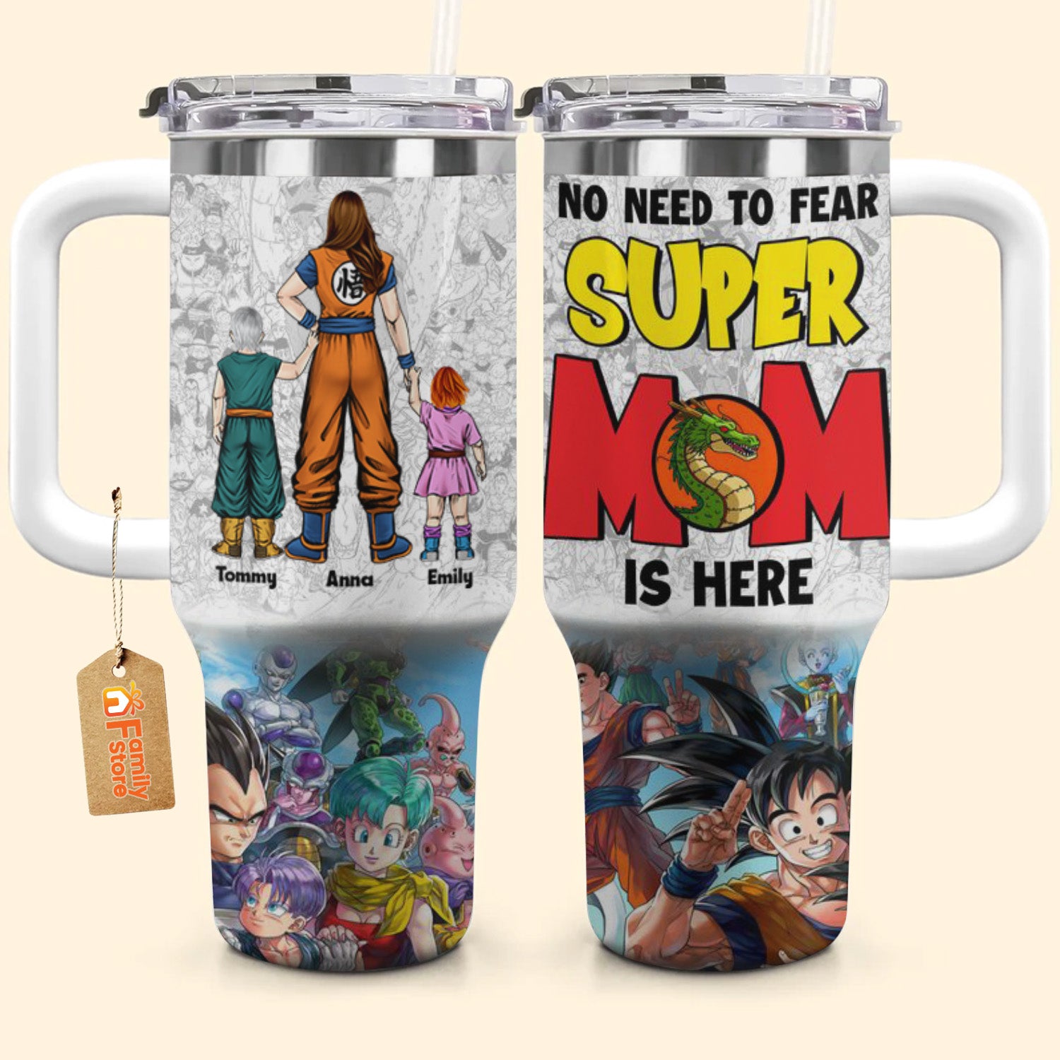 No Need To Fear Super Mom Is Here - Gift For Mom - Personalized 40oz Tumbler Cup With Straw - CL03 NA94