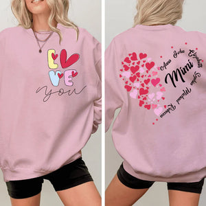 Love You Mimi With Grandkids- Personalized Sweatshirt With Design On Sleeve - Gift For Grandma, Mom, Wife | Custom Sleeve NH96