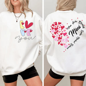 Love You Mimi With Grandkids- Personalized Sweatshirt With Design On Sleeve - Gift For Grandma, Mom, Wife | Custom Sleeve NH96