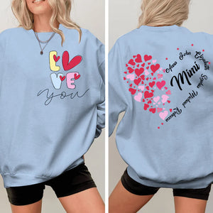 Love You Mimi With Grandkids- Personalized Sweatshirt With Design On Sleeve - Gift For Grandma, Mom, Wife | Custom Sleeve NH96