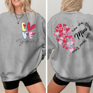 Love You Mimi With Grandkids- Personalized Sweatshirt With Design On Sleeve - Gift For Grandma, Mom, Wife | Custom Sleeve NH96