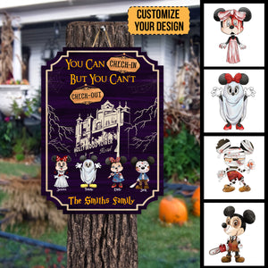 You Can Check-In But You Can't Check-Out - Personalized Shaped Wood Sign - CL15 NA94