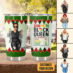 Proud African American Black Queen - Personalized Drink Tumbler - Gift For Juneteenth Black Women, Mom | GR3