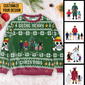 One Piece Family Green Pattern - Gift For Christmas - Personalized Ugly Sweater - CL11 NH96