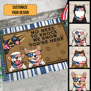 No Need To Knock We Know You Are Here - Gift For Pet Lovers - Personalized Door Mat