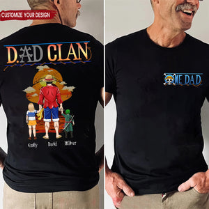 The One Piece Dad And His Clan - Gift For Father's Day - Personalized Shirt 2 Side