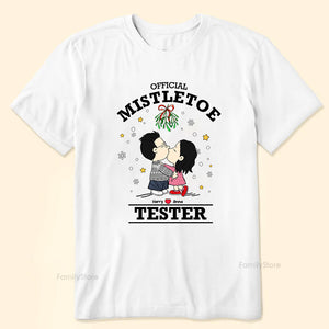 Official Mistletoe Tester Peanuts - Personalized Shirt - Gift For Couple, Husband Wife, Anniversary, Engagement, Wedding, Marriage Gift CL45 NH96