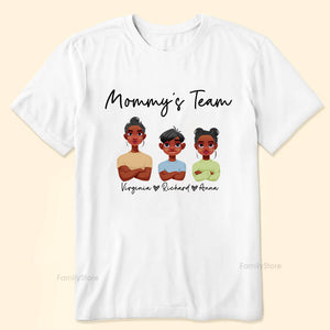 Mommy's Team Black Mom And Kids, Together We're A Team Black African - Personalized Shirt - Gift for Mom, Grandma, Wife CL50 NH96