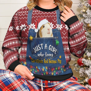 Just A Girl Who Loves Christmas And Guinea Pig Ugly Sweater