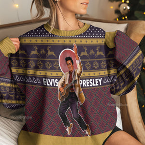 Elvis Guitar - Costumes Cosplay Ugly Christmas Sweater