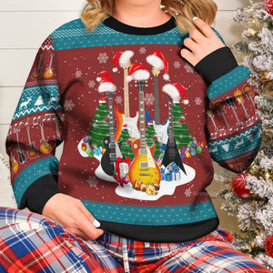 Guitar Ugly Christmas Sweater For Men And Women