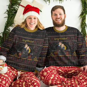 Wizrad Couple Harry Potter - Gift For Couple, Husband Wife, Anniversary - Personalized Ugly Sweater - CL20 NH96