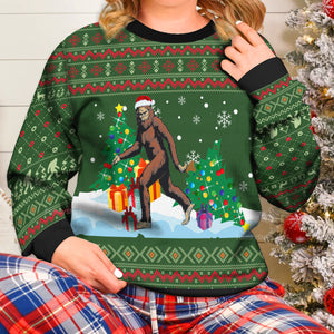 Big Foot Xmas Ugly Christmas Sweater For Men And Women