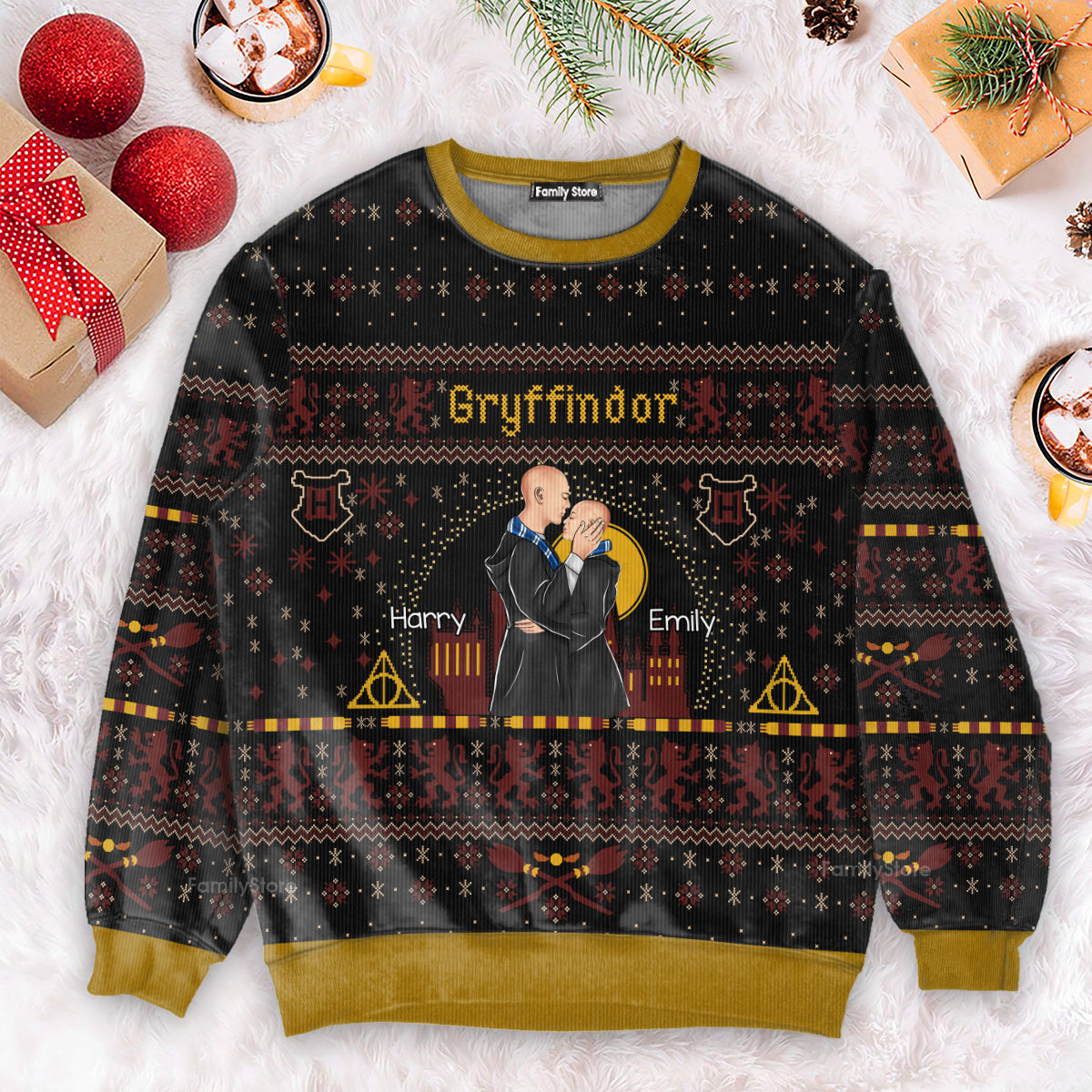 Wizrad Couple Harry Potter - Gift For Couple, Husband Wife, Anniversary - Personalized Ugly Sweater - CL20 NH96