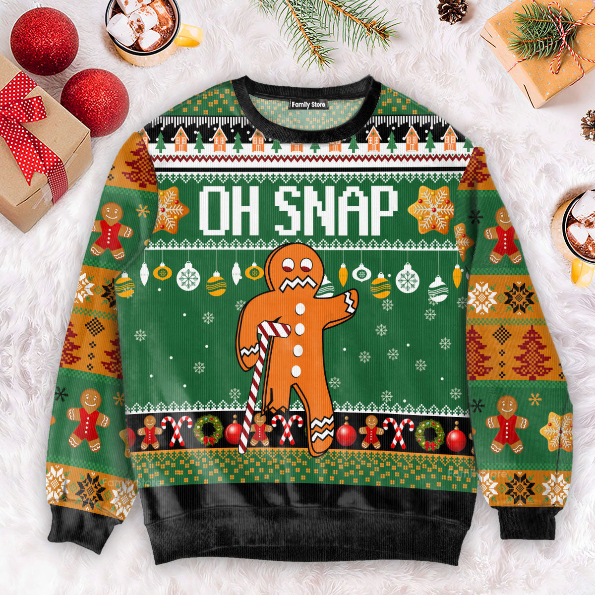 Gingerbread Man Oh Snap - Ugly Christmas Sweater