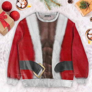 African Black Santa Christmas Ugly Sweatshirt - Gift for Dad, Grandpa, Husband