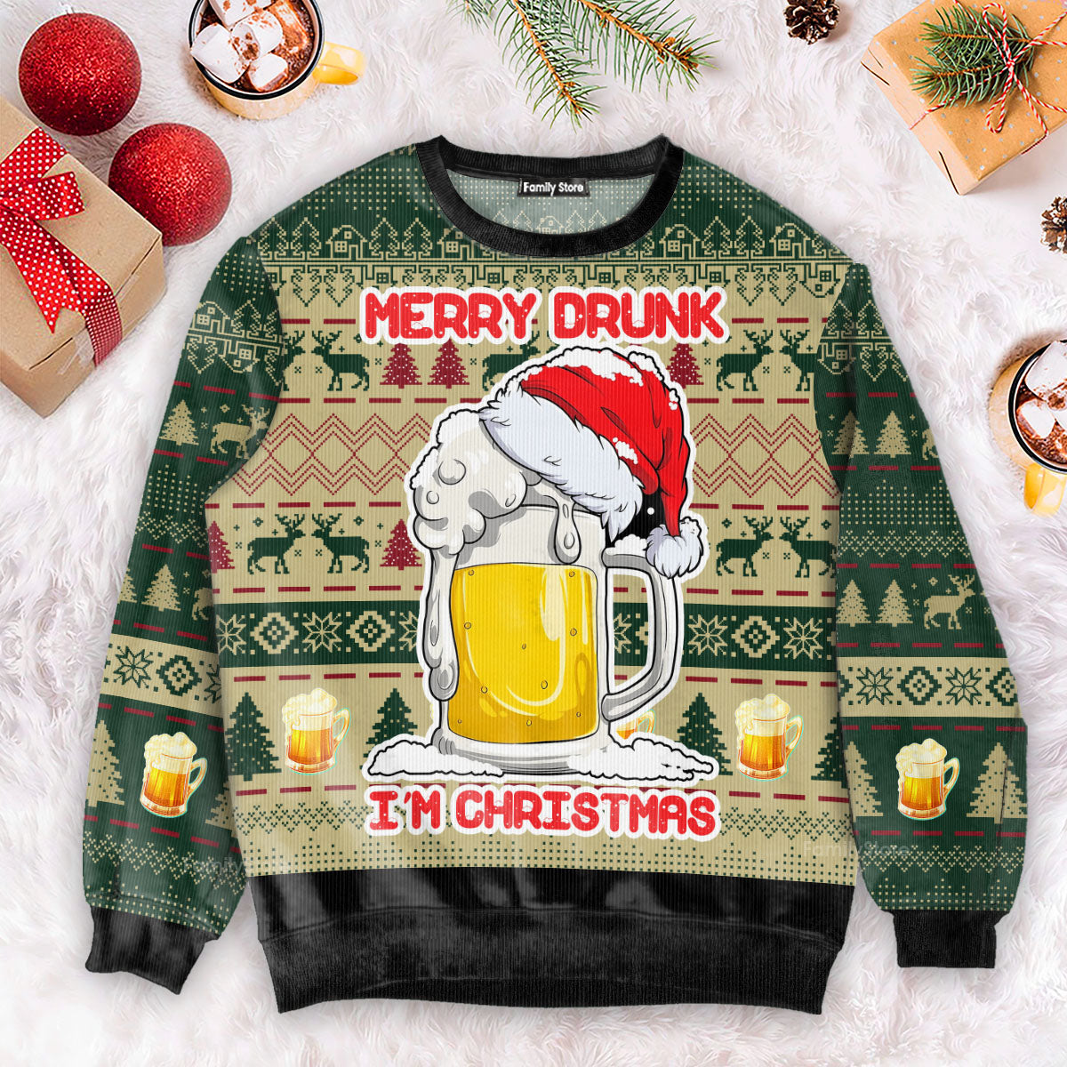 Merry Drunk Ugly Christmas Sweater For Men And Women