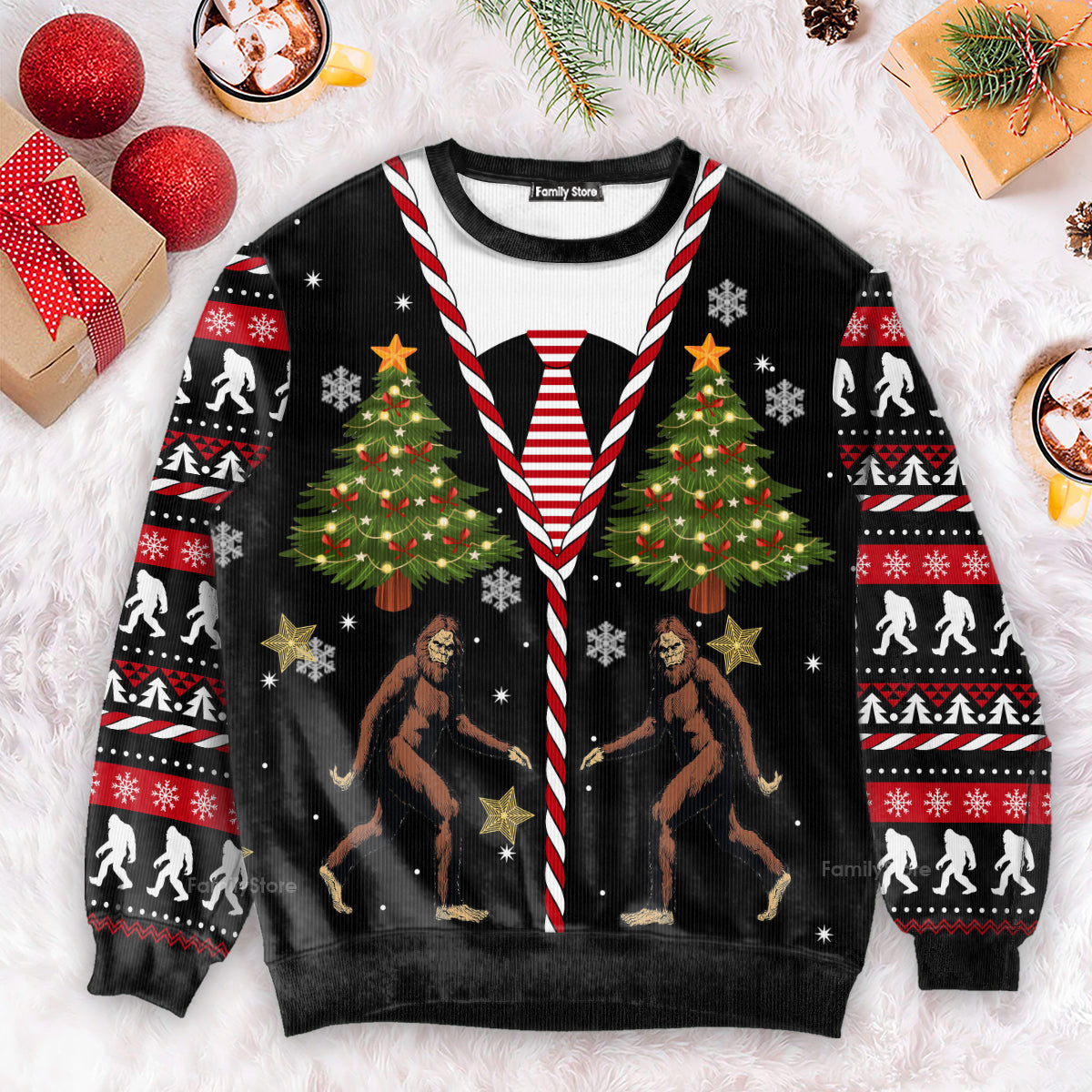 Vintage Bigfoot Ugly Christmas Sweater For Men And Women