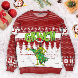 Custom Photo I'm Coming For Christmas - Gif For Friend Family Member - Personalized Ugly Sweatshirt NA94