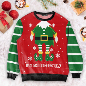 Bossy Elf Ugly Christmas Sweater For Men And Women