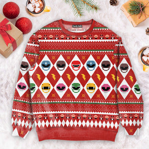 Red Mighty Morphin Power Rangers - Christmas Ugly Sweatshirt