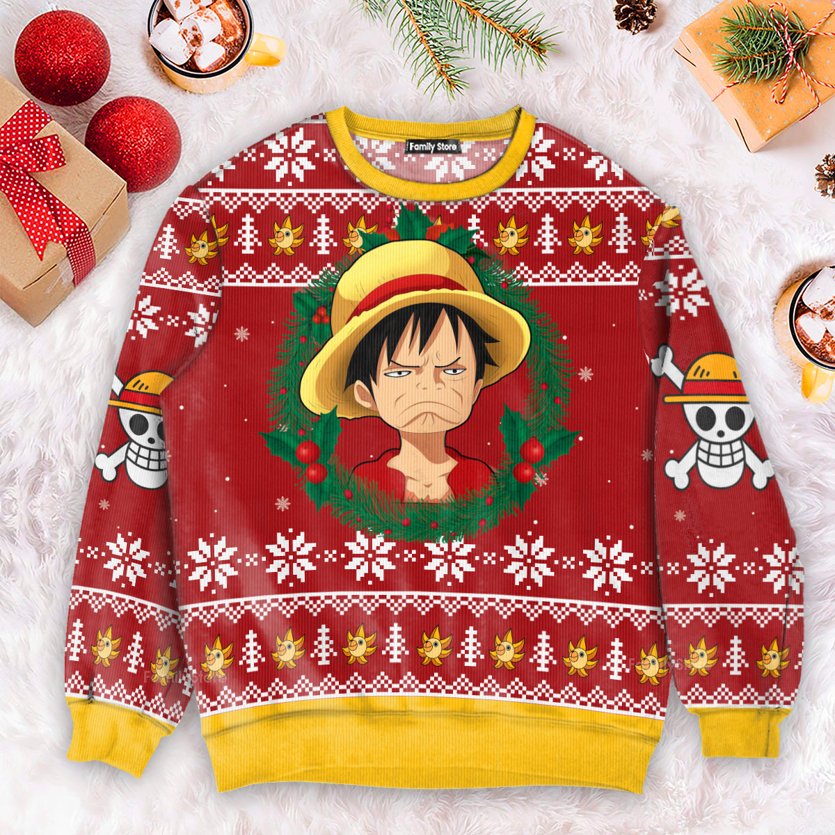 FamilyStore Monkey D. Luffy Xmas - Christmas Gift For Fans - Ugly Sweater