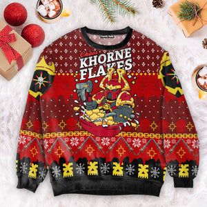 FamilyStore Warhammer Chaos Khorne Flakes Iconic - Ugly Christmas Sweater