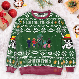 One Piece Family Green Pattern - Gift For Christmas - Personalized Ugly Sweater - CL11 NH96