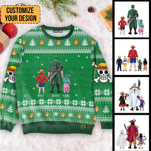 One Piece Chibi Family - Gift For Christmas - Personalized Ugly Sweater - CL11 NH96