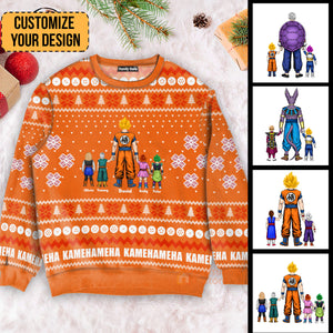 Goku San Kamekameha Orange Color - Gift For Family - Personalized Ugly Sweater -CL03 NA94