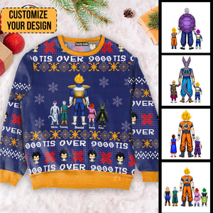 It Is Over 9000 DragonDad - Gift For Family - Personalized Ugly Sweater - CL03 NA94