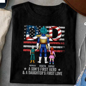 Super Hero A Son's First Hero & A Daughter's First Love - Gift For Dad, Grandfather - Personalized Unisex Shirt CL02