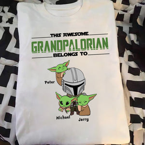 Baby Yoda This Awesome Dadalorian Belongs To Us - Gift For Father's Day - Personalized TShirt