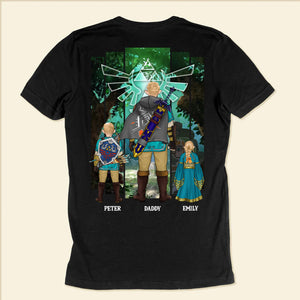 The Adventure With Daddy In The Zelda Jungle - Gift For Father's Day - Personalized Shirt 2 Sides