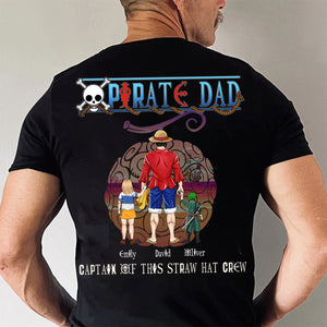 One Piece Best Dad Ever Captain For This Straw Crew - Gift For Father's Day - Personalized Shirt 2 Side