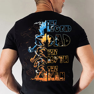 Dragon Ball The Power Of Flash My Dad Is A Hero - Gift For Father's Day - Personalized Shirt 2 Side