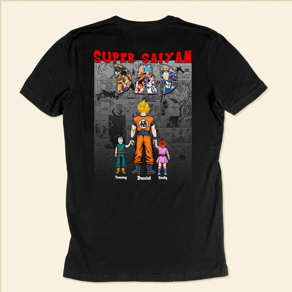 Dragon Ball Saiyan Dad And The Whole Story Behind - Gift For Father's Day - Personalized TShirt