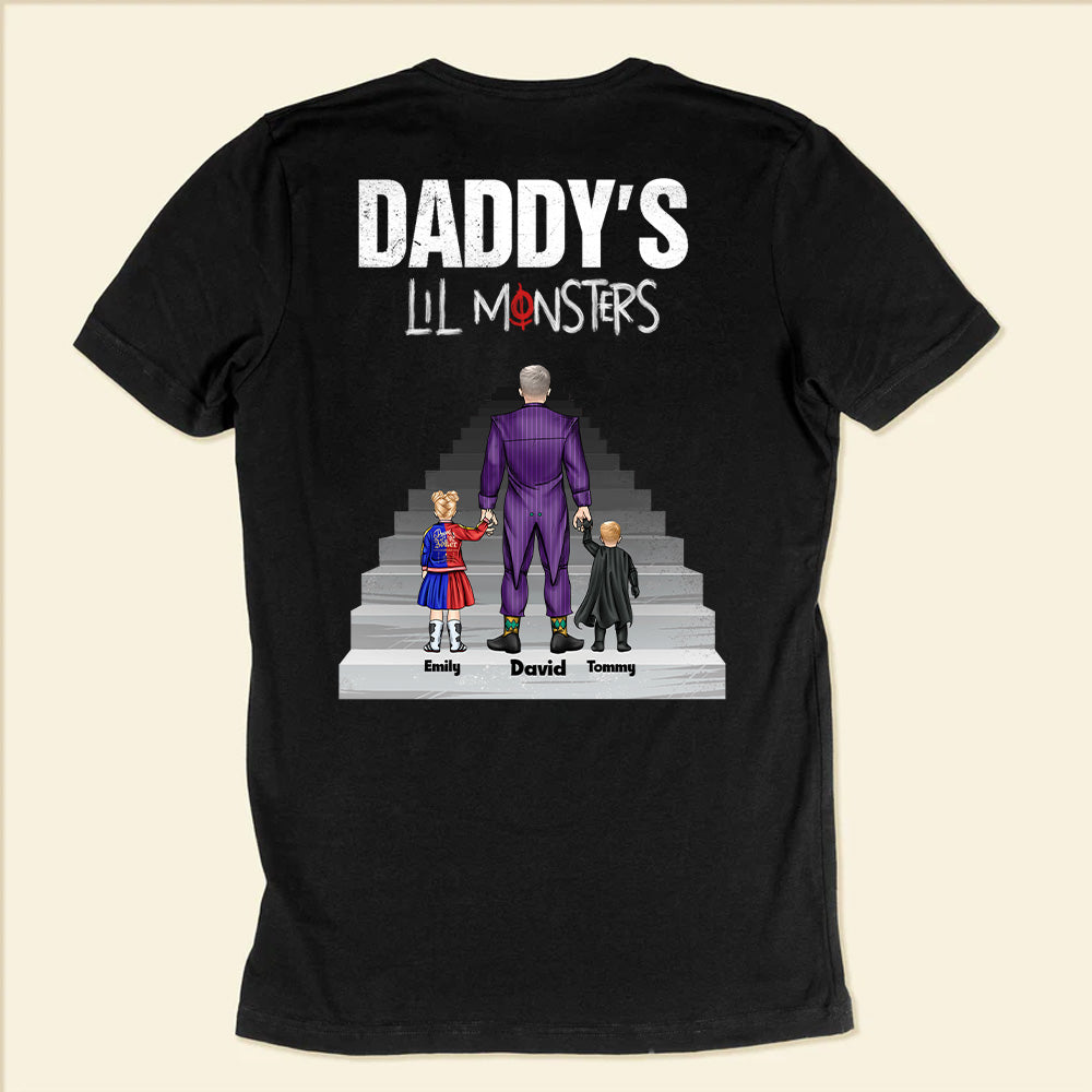 Joker Super Hero Comic Daddy Litle's Monster - Gift For Father's Day - Personalized TShirt