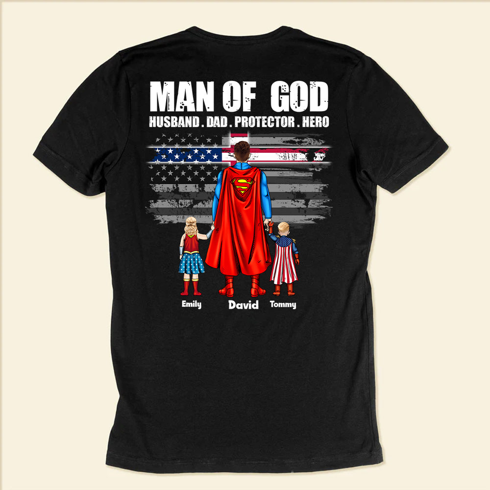 The Man Of God The Husband, Dad, Protector And Hero - Gift For Father's Day