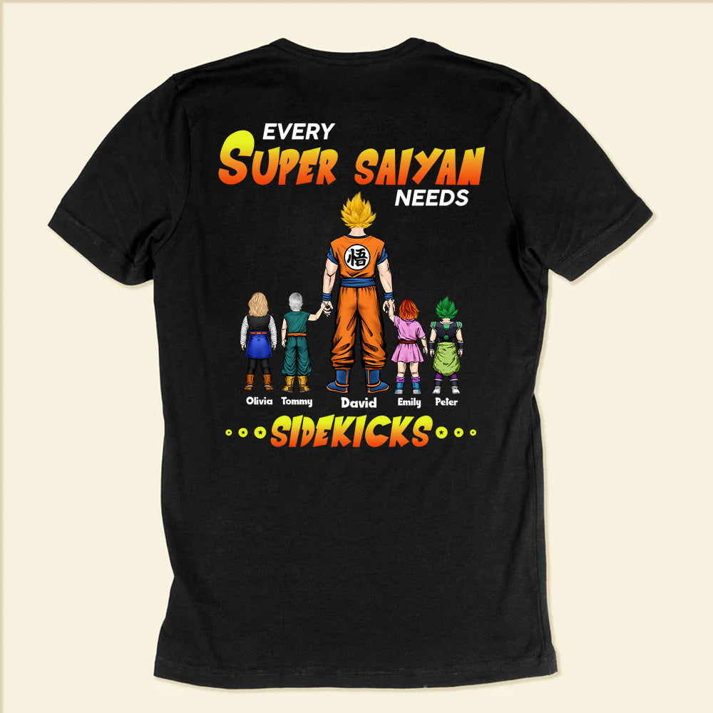 Dragon Ball Our Super Saiyan Dad And His Sidekicks - Gift For Dad, Father's Day - Personalized TShirt CL03