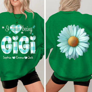 I love being Gigi Flower Daisy - Personalized Sweatshirt With Design On Sleeve - Gift For Grandma, Mom, Wife - NH96